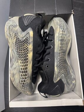 Boys Y3.5 Anthony Edwards 1 J Low green and black sneakers by Adidas